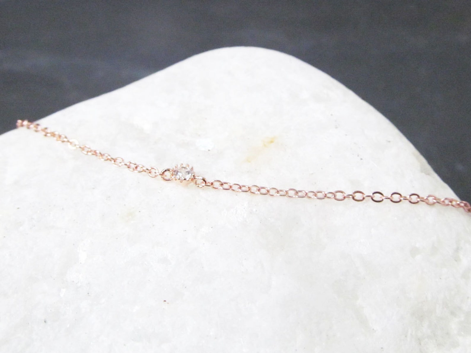 Dainty Rose Gold Bracelet Delicate Rose Gold Bracelet Etsy