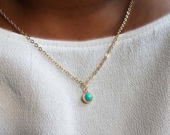 Dainty turquoise necklace, turquoise and gold necklace, turquoise and silver necklace