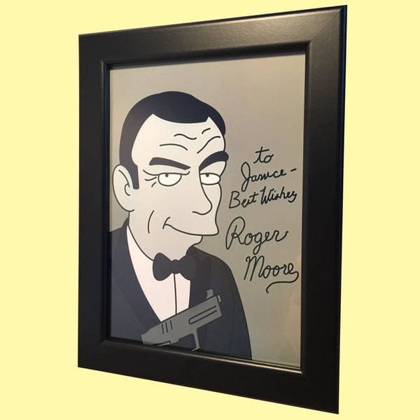 Rare Photograph of Sean Connery Signed by Roger Moore