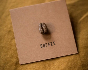 Coffee Bean Pin Badge (BROWN)