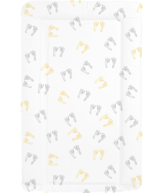 Grey And Yellow Foot Prints Changing Mat Nursery Modern Etsy