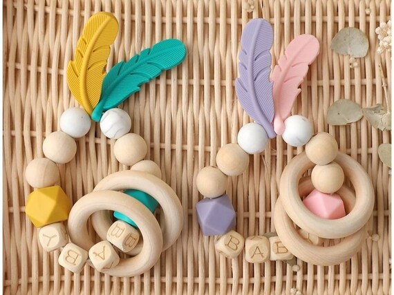 personalised baby teething ring