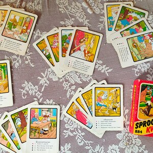 Juego de cartas "Papita" de cuentos de hadas 884 / Retro / Vintage / 1979 / Deportes acuáticos / Artes marciales / Atletismo / Deportes de pelota / + Cuarteto de coches n.° 878 + Cuarteto deportivo n.° 883