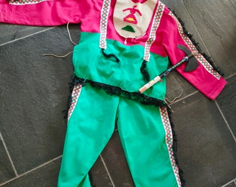 Vintage Indianenpakje / Carnavalspak Kind / Broek Franje / Tomahawk / Indianenbijl / Rood/ Groen / Nostalgisch / Moet nog pruik bij