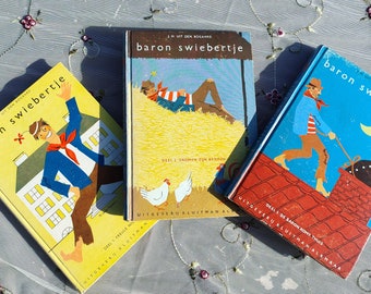 3 Booklets by Baron Swiebertje / J.H. uit den Bogaard / Freule Nicolien / Dreams are deception / The baron comes home / Vintage 60s / Mal