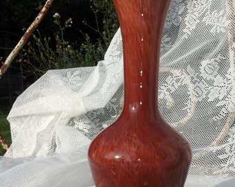 Vintage Glass vase Orange Brown * orangebrown height 23 cm/old fashion/glass/Retro/vase/antique/Oldfashion/Brown/feminine