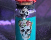 Mini Dia de los Muertos Potion Bottle - Blue Label Halloween Decor Halloween Props