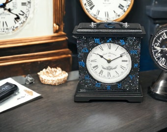 Zodiac Galaxy Wooden Desk Clock