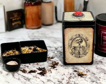 Black Skeleton Decorative Tea Tin/Storage Tin