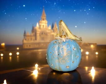 Gold and Turquoise Cinderella Pumpkin II