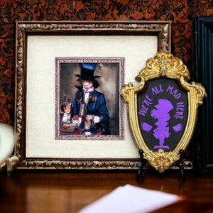 Purple Mad Hatter/Alice in Wonderland Themed Gold Frame