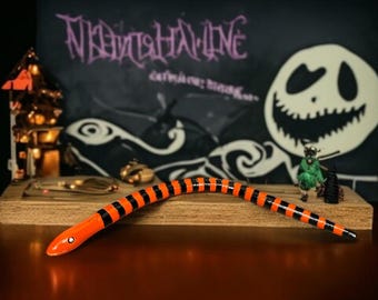 Nightmare Before Christmas Orange and Black Snake Toy