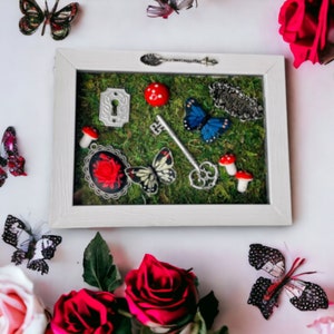 White Alice in Wonderland Themed Shadowbox