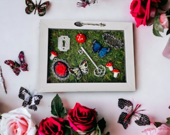 White Alice in Wonderland Themed Shadowbox