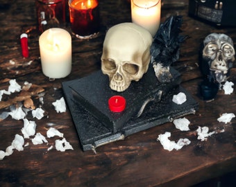 Skull and Book Centerpiece