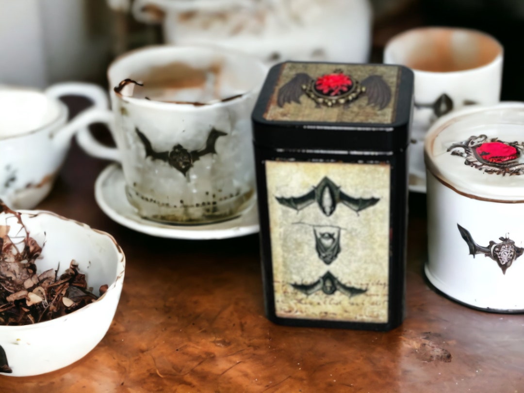 Bat Decorative Tea Tin/storage Tin Etsy