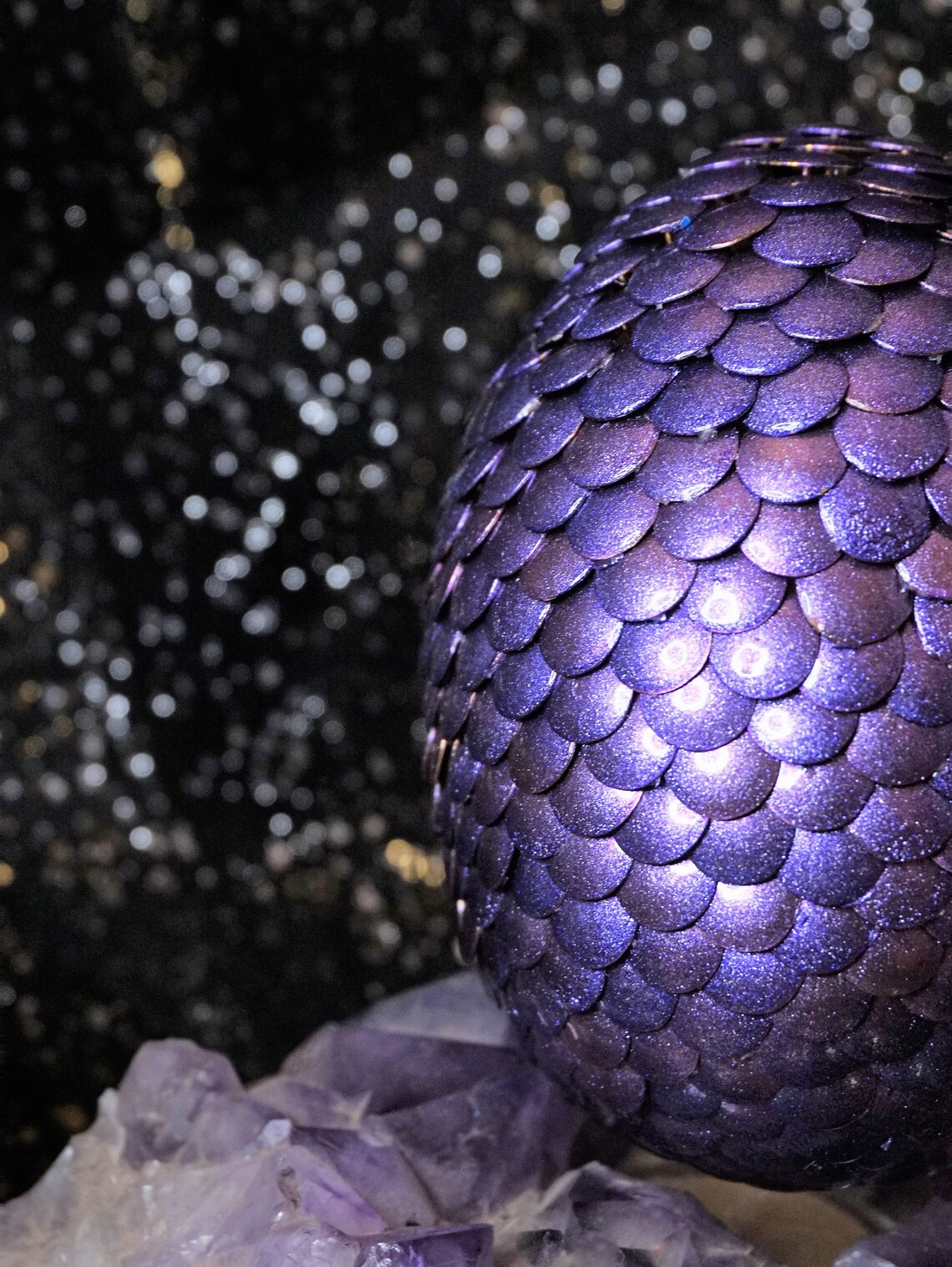 Purple Dragon Egg Collectible With Hand Painted Metallic Etsy