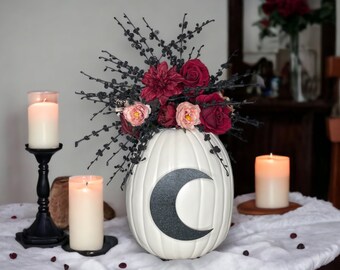 Floral Rose, Dahlia, and Jasmine Branch Pumpkin Centerpiece