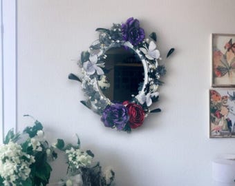 Silver Fairy Mirror with Butterflies, and LED lights
