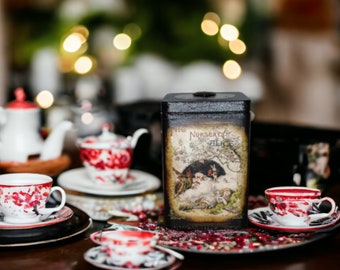 Black Sleeping Alice in Wonderland Decorative Tea Tin/Storage Tin