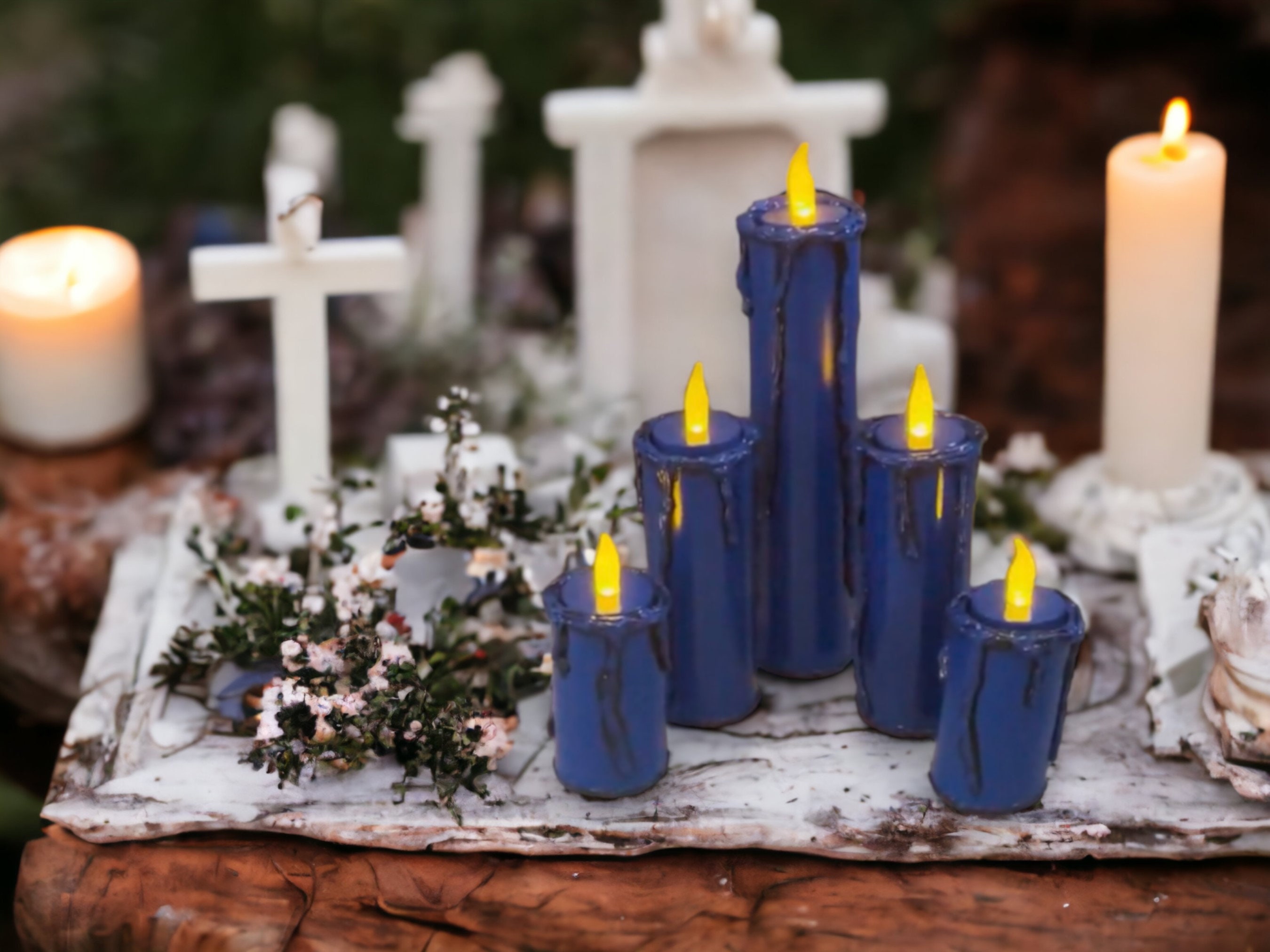 Blue led cheap candles