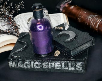Magic Spell Book Centerpiece with Potion bottle and LED candle
