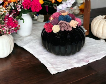 Wooden Flower Pumpkin