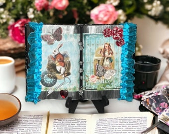 Alice in Wonderland Themed Open Faced Book