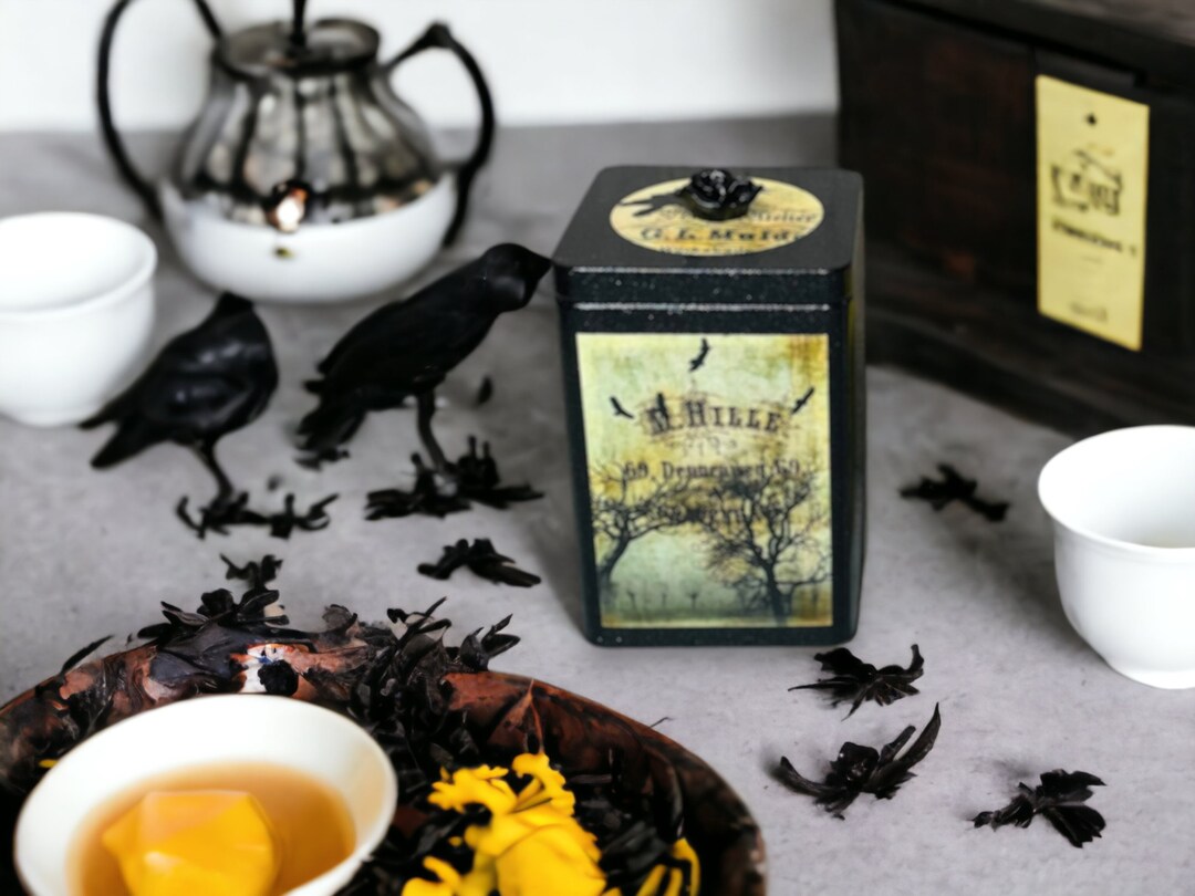 Black Raven Decorative Tea Tin/storage Tin Etsy