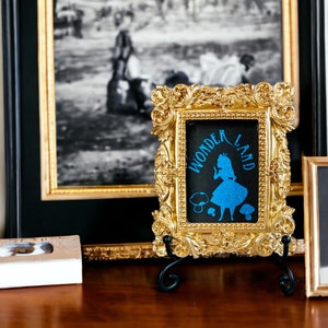 Blue Alice in Wonderland Gold Frame