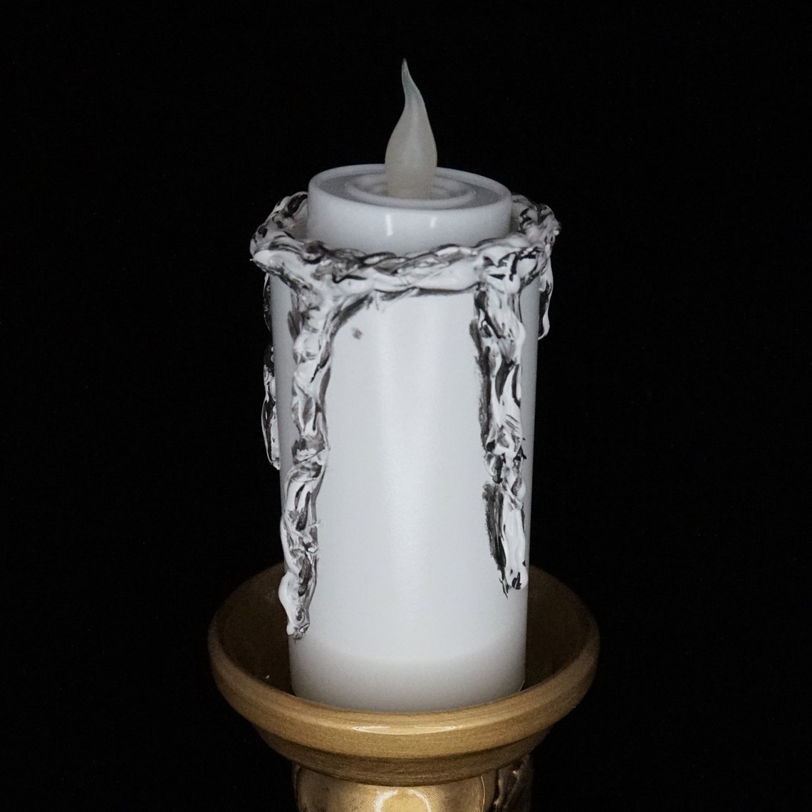 Gold Skull Candle Holder with White LED Flameless Etsy