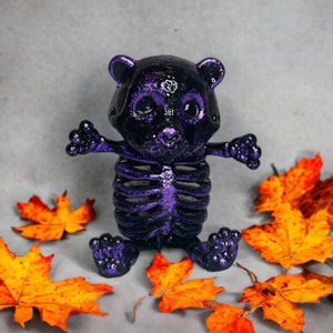 Purple Foil Leaf Teddy Bear Skeleton