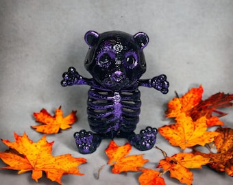Purple Foil Leaf Teddy Bear Skeleton