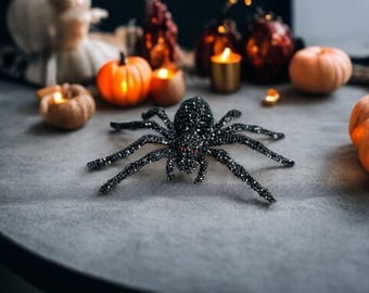 Black Rhinestone Spider Skeleton