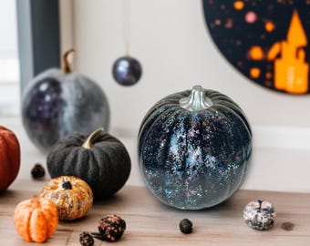 Galaxy Pumpkin Centerpiece: Hand-Painted Celestial Decor