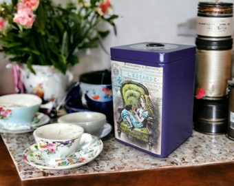 Purple Alice in Wonderland Decorative Tea Tin/Storage Tin