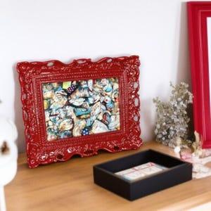 Alice in Wonderland Print with Red Frame