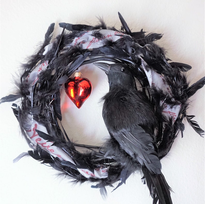 Edgar Allan Poe Raven Wreath Gothic Decor Halloween Etsy