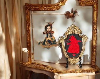 Queen of Hearts/Alice in Wonderland Themed Gold Frame