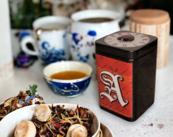 Black Alice in Wonderland Decorative Tea Tin/Storage Tin