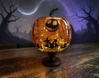 Nightmare Before Christmas Themed Pumpkin Light