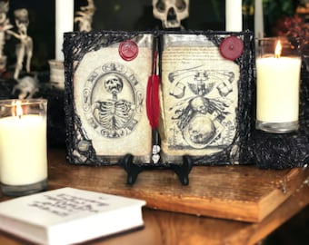 Skeleton Themed Open Spell Book