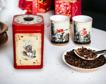 Red Alice in Wonderland Decorative Tea Tin/Storage Tin