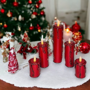 Red LED Flameless Candle Set