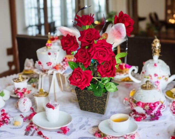 Featured listing image: Alice in Wonderland White Rabbit Centerpiece
