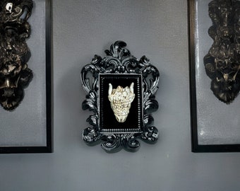 Dragon Skull in Black Ornate Frame