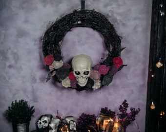 Skull and Flower Wreath