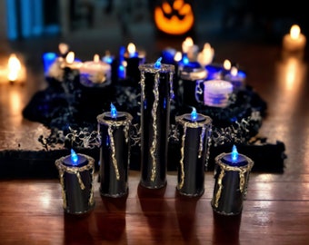 Black and Gold LED Flameless Candle Set
