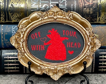 Red Queen of Hearts/Alice in Wonderland Themed Gold Frame