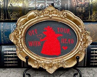 Red Queen of Hearts/Alice in Wonderland Themed Gold Frame